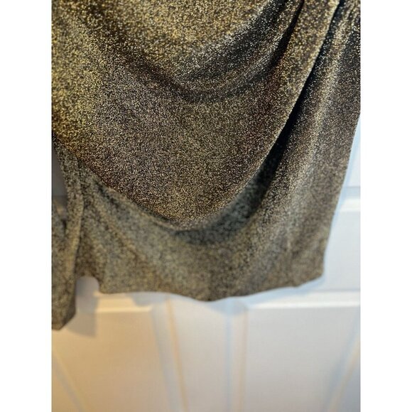 TEREA By Andrea Pitter Emiliana Gold One Shoulder Metallic Ruched Top Large NWT - Picture 10 of 13